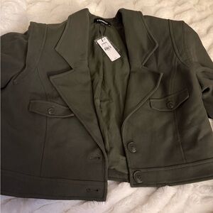 Express Dark Green Blazer Jacket